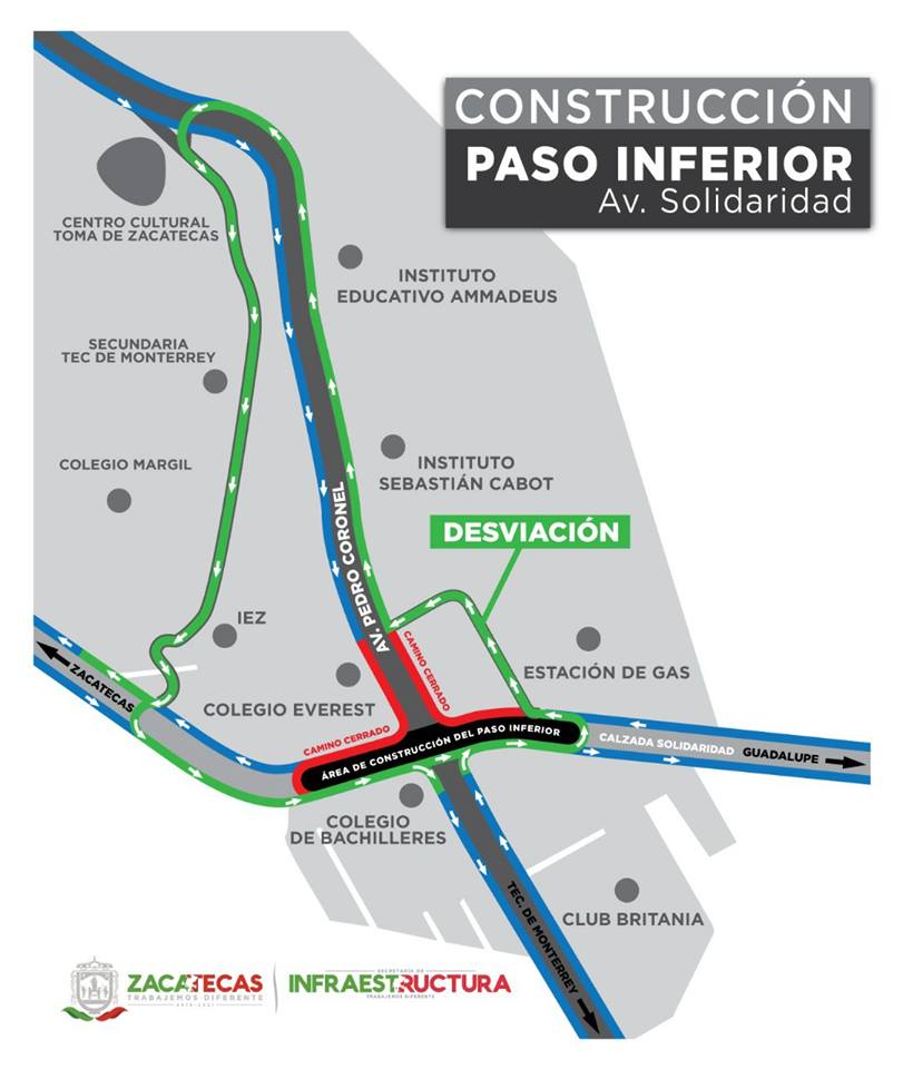 PRECAUCIÓN EN LA VIALIDAD SOLIDARIDAD-PEDRO CORONEL POR PAVIMENTACIÓN